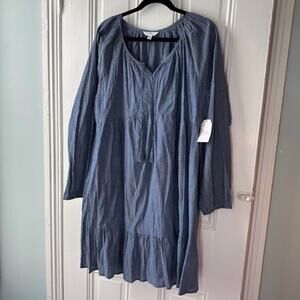 Time and Tru Blue Midi Dress